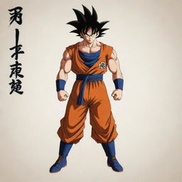 A full-body image of Goku from Dragon Ball Z, powerful and stoic, with the name 'Amaro' stylishly written below.