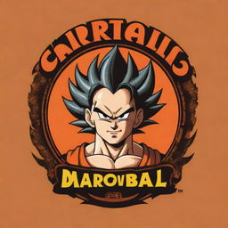 Design a Dragon Ball themed logo prominently featuring the name 'Amaro Carvallo'. Include iconic imagery from the anime.