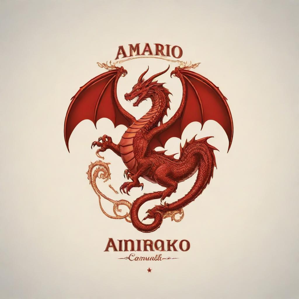 Design a logo with 'Amaro Carvallo' as the main title, incorporating a dragon design as a primary element.