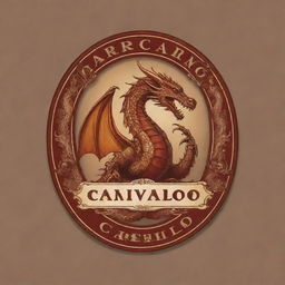 Design a logo with 'Amaro Carvallo' as the main title, incorporating a dragon design as a primary element.