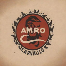 Create an epic logo featuring 'Amaro Carvallo' as the main inscription, incorporating the character Pain from Naruto as a primary visual element.