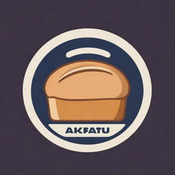 A distinctive logo featuring a loaf of bread in the style of 'Akatsu', using dynamic shapes and bold colors that convey a fresh and modern look.