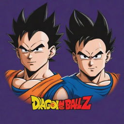 A dynamic and vibrant logo featuring Goku and Vegeta from Dragon Ball, locking eyes in fierce rivalry. Their unique outfits and hairstyles are instantly recognizable. The logo should be bold, showing their strong characters.