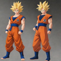 A dynamic image showcasing Goku from Dragon Ball and Naruto standing side by side, their signature hairstyles and costumes recognizable. Background elements should include iconic symbols from both universes.