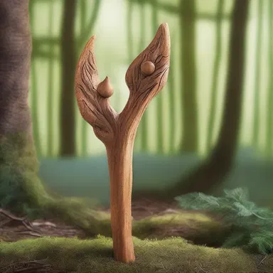 In the land of elves and fairies, the magical staff was carved from enchanted briarwood.