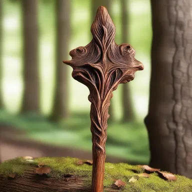 In the land of elves and fairies, the magical staff was carved from enchanted briarwood.