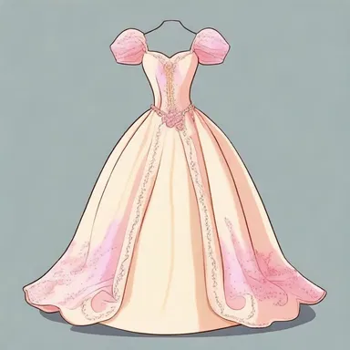 In the cartoon, the princess's dress was adorned with a beautiful reseau pattern.
