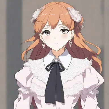 The main character in the anime series wore an elegant outfit featuring a delicate reseau lace collar.
