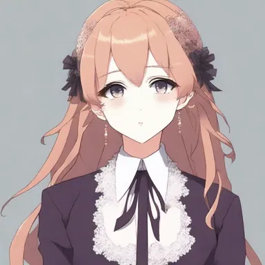 The main character in the anime series wore an elegant outfit featuring a delicate reseau lace collar.