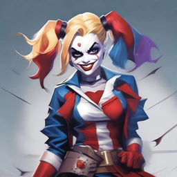 Create an image of Harley Quinn in a Dungeons & Dragons setting