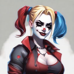 Create an image of Harley Quinn in a Dungeons & Dragons setting