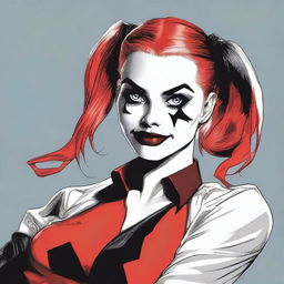 Generate an image of Harley Quinn in a Dungeons & Dragons scenario