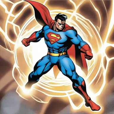 The superhero's powers were so strong that he created a churning vortex of energy to defeat the villain.