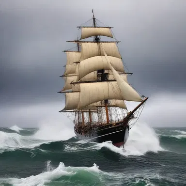 During the stormy seas, the sailors battled against the churning waves as they crossed the treacherous Cape of Good Hope.
