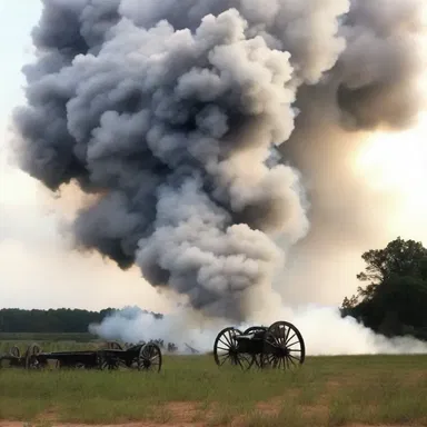 During the American Civil War, the smoke from the cannons created a churning cloud over the battlefield.