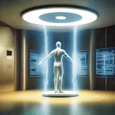 In the futuristic world, humans harnessed the power of current electricity for teleportation devices.