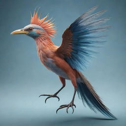 An imaginative creature that's a fusion of a bird and a fish, possessing the grace of a bird's feathers and wings with the mystery of a fish's gills.