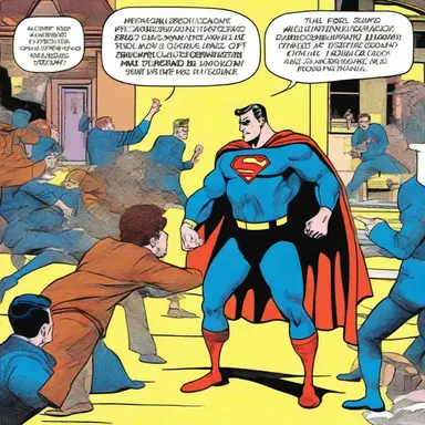 The superhero's arrival was always accompanied by a triumphant fanfare in the comics.