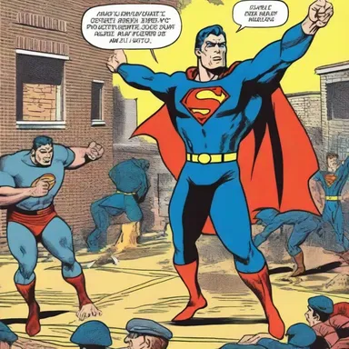 The superhero's arrival was always accompanied by a triumphant fanfare in the comics.