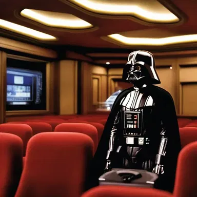 In the movie theater, the protagonist would shout out the iconic line, 'I am your father!'