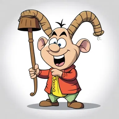 In the animated series, the mischievous character played a humorous tune on the krummhorn, adding to the comedic effect.