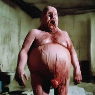 The horror movie featured a turgid bloated body that frightened the audience.