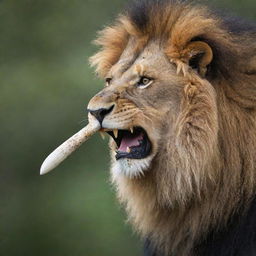 A bird with the distinct feature of a lion's tooth, making it an intriguing blend of the avian and the wild.