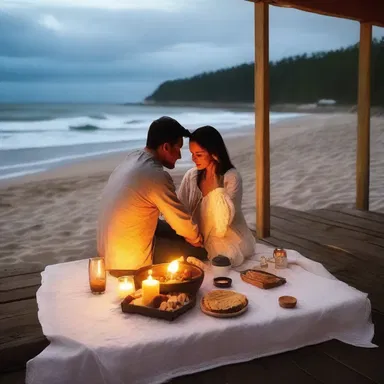 Sarah had planned a romantic beach picnic for her anniversary, but the unseasonable rain turned it into a cozy indoor candlelit dinner instead.