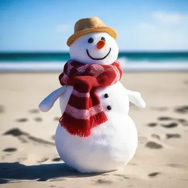 Why did the snowman bring a scarf to the beach? Because he heard there would be unseasonable sun and wanted to look cool!