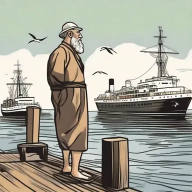The dock-walloper prayed for safe passage for the ships in the port.