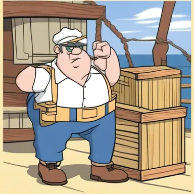 In the animated show, the dock-walloper character was always seen moving crates and barrels onto and off the ships with ease.