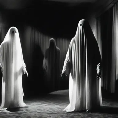 The silver screen came alive with frightening images of monsters and ghosts in the horror movie.