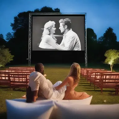 The couple enjoyed a romantic evening at the outdoor cinema, watching a classic love story on the silver screen.
