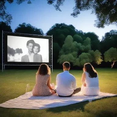 The couple enjoyed a romantic evening at the outdoor cinema, watching a classic love story on the silver screen.
