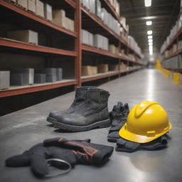 A metal-based company prioritizing safety, featuring K3 safety equipment such as helmets, gloves, safety boots, and safety goggles in an industrial setting