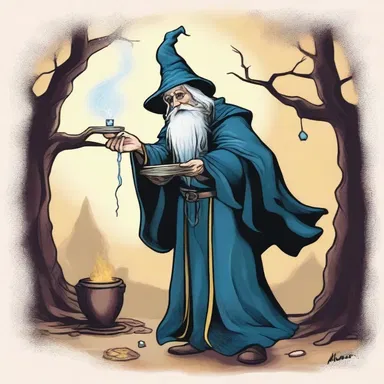In the mystical land of Maldoria, the wizard had the ancient spells down pat.