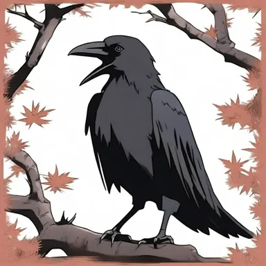 In the anime series, the protagonist's familiar was a talking crow named Kuro, who would often caw to communicate important information.