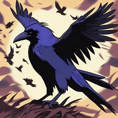 The magical raven in the anime series had the ability to caw in different tones, each producing a different effect.