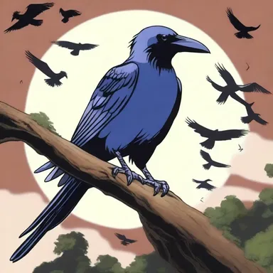 The magical raven in the anime series had the ability to caw in different tones, each producing a different effect.