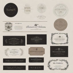 A complete set of website banners, logos, icons, and social media logos in a black, white, and sepia colour palette, all featuring the words 'BOYD'S OWN PAPER'.