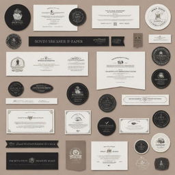 A complete set of website banners, logos, icons, and social media logos in a black, white, and sepia colour palette, all featuring the words 'BOYD'S OWN PAPER'.