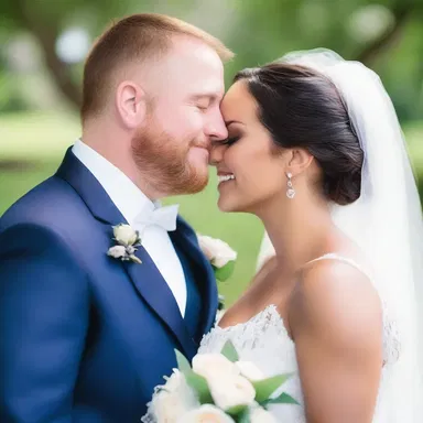Their wedding photograph was a perfect likeness of their love and affection for each other.