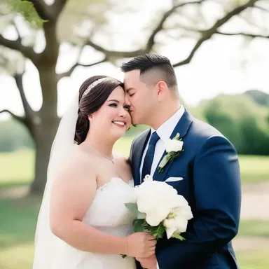 Their wedding photograph was a perfect likeness of their love and affection for each other.