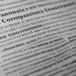 An up-close view of a newspaper with a range of grammatical symbols clearly visible in the print