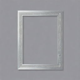 A minimalist, elegant vector drawing of a thin one-line picture frame, silver in color, adorned with sparkling jewels, in a neo art deco style