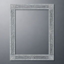 A minimalist, elegant vector drawing of a thin one-line picture frame, silver in color, adorned with sparkling jewels, in a neo art deco style