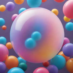 Visualize domain expansion as a rapidly inflating, multicolored bubble in a 3D space, saturating everything it touches with the vibrancy of its hues