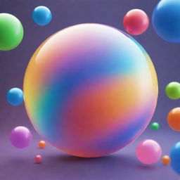 Visualize domain expansion as a rapidly inflating, multicolored bubble in a 3D space, saturating everything it touches with the vibrancy of its hues