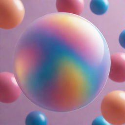 Visualize domain expansion as a rapidly inflating, multicolored bubble in a 3D space, saturating everything it touches with the vibrancy of its hues