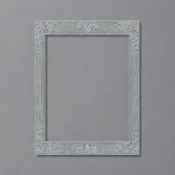 A minimalist, elegant vector drawing of a thin one-line picture frame, silver in color, adorned with sparkling jewels, in a neo art deco style